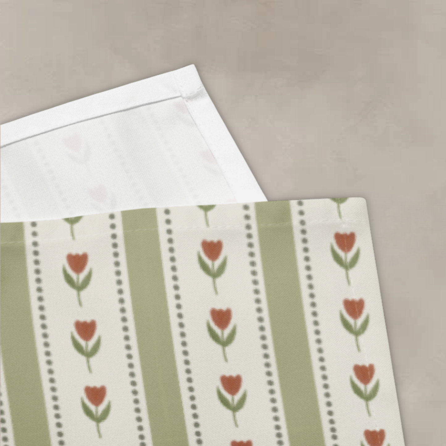 Green & Pink Tulip Cotton Napkins (Set of 2, 4 or 6) – 40x40cm Floral